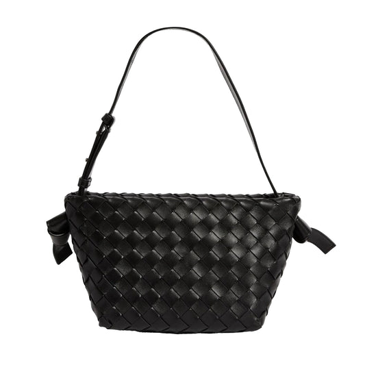 BOTTEGA VENETA LEATHER INTRECCIATO TIE SHOULDER BAG