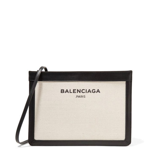 BOLSO BALENCIAGA LEATHER TRIMMED CANVAS SHOULDER BAG