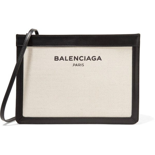 BOLSO BALENCIAGA LEATHER TRIMMED CANVAS SHOULDER BAG